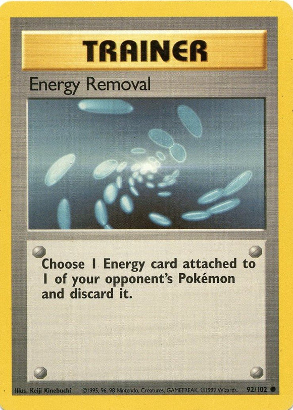 092 Energy Removal Base Set Unlimited Pokémon card in Excellent Condition